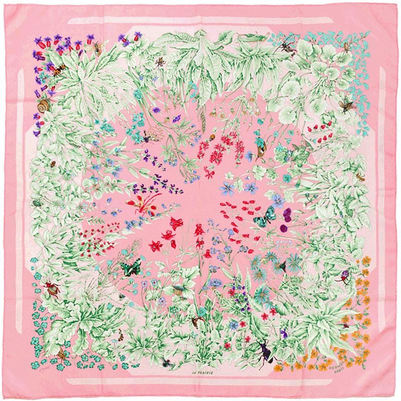 Hermes Scarf "La Prairie" by Antoine De Jacquelot 90cm Silk | Carre Foulard