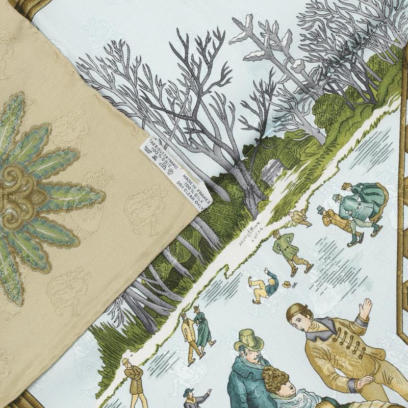 Hermes Scarf "Joies d'Hiver" by Joachim Metz 90cm Silk Jacquard | Foulard Carre