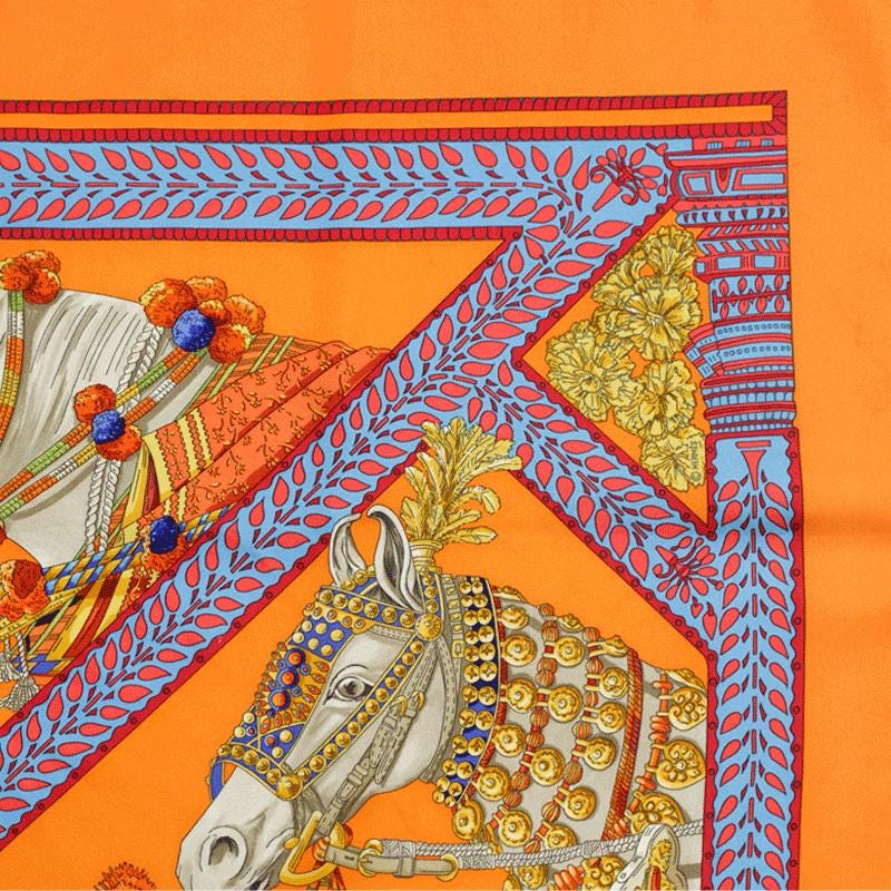 Hermes Scarf "Danse du Cheval Marwari" by Annie Faivre 90cm Silk | Carre Foulard