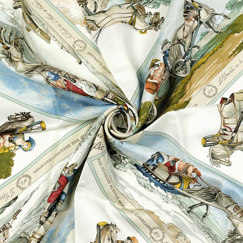 Hermes Scarf "Voyages en Russie" by Loic Dubigeon 90cm Silk | Carre Foulard