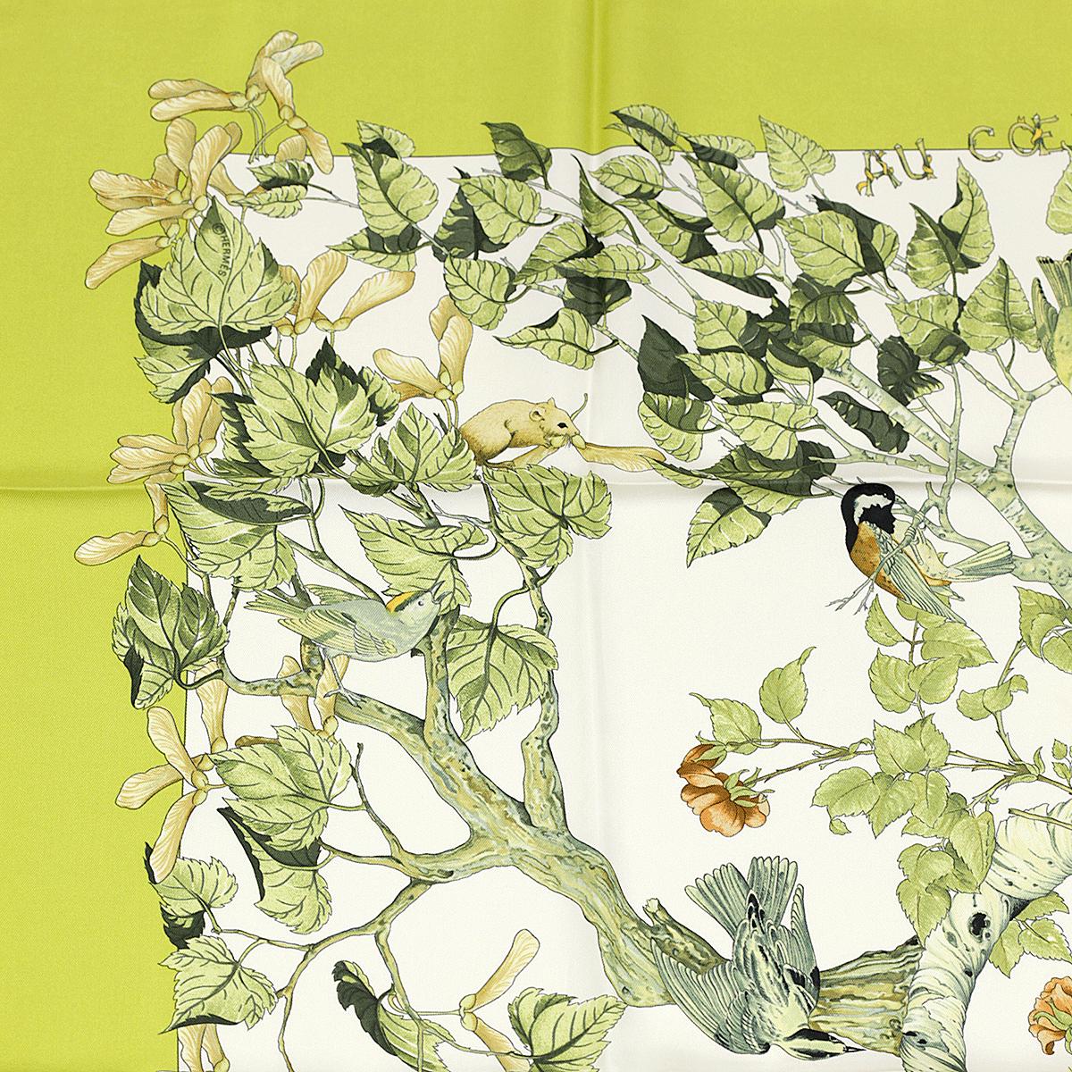 Hermes Scarf "Au Coeur des Bois" by Zoe Pauwels 90cm Silk | Carre Foulard