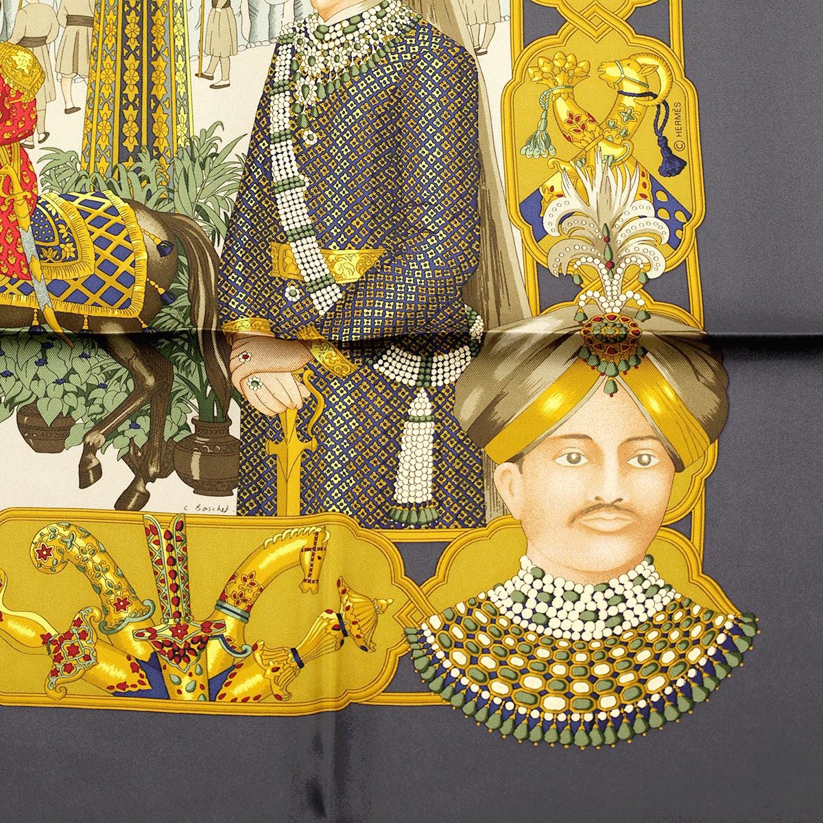 Hermes Scarf "Splendeur des Maharajas" by Catherine Baschet 90cm Silk