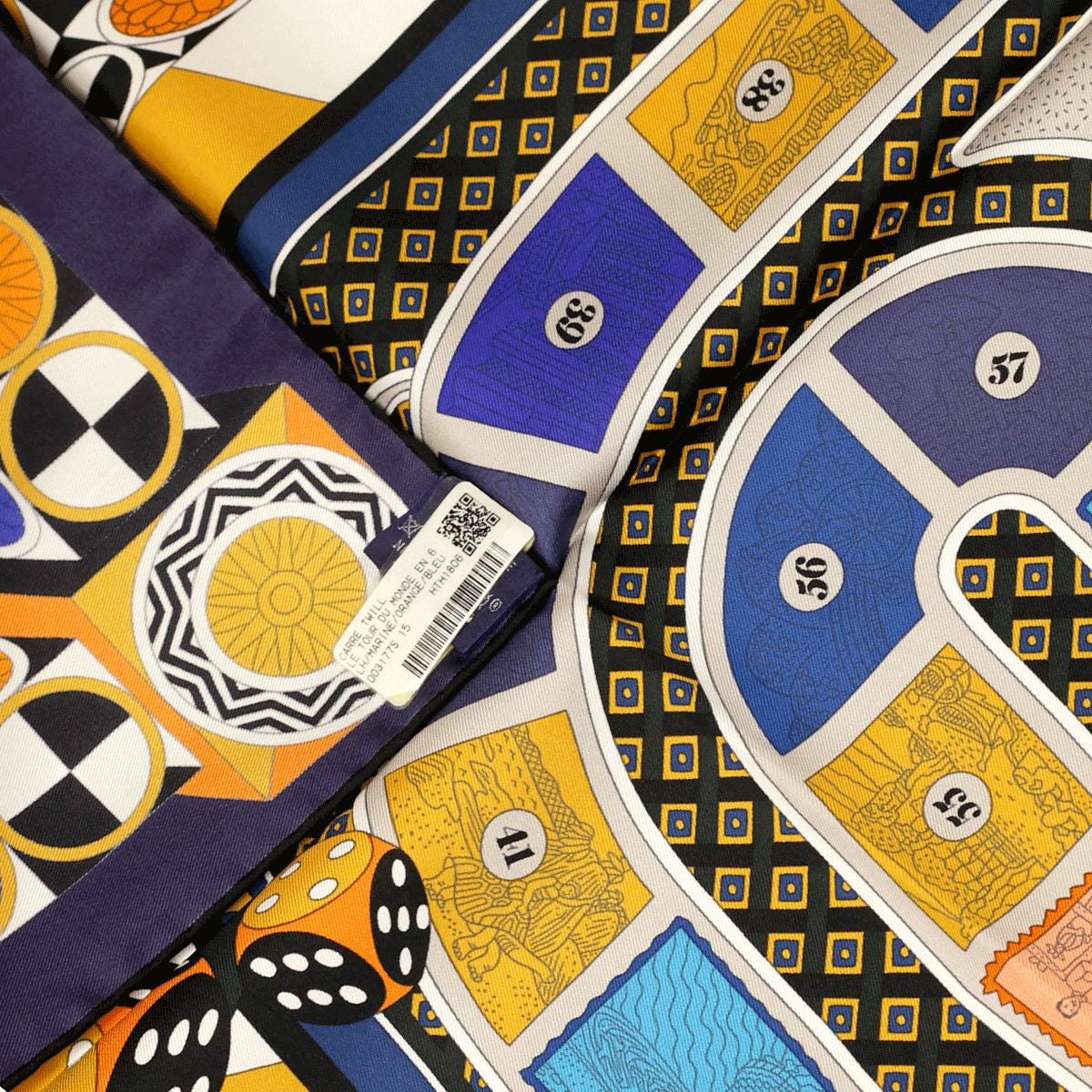 Hermes Scarf "Le Tour du Monde en 63 Cases" by Pierre Marie 90cm Silk | Carre Foulard