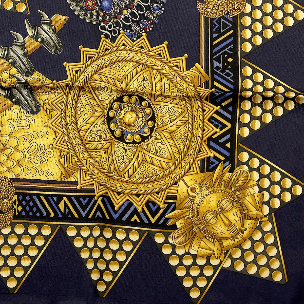 Hermes Scarf "L'Or des Chefs" by Joachim Metz 90cm Silk
