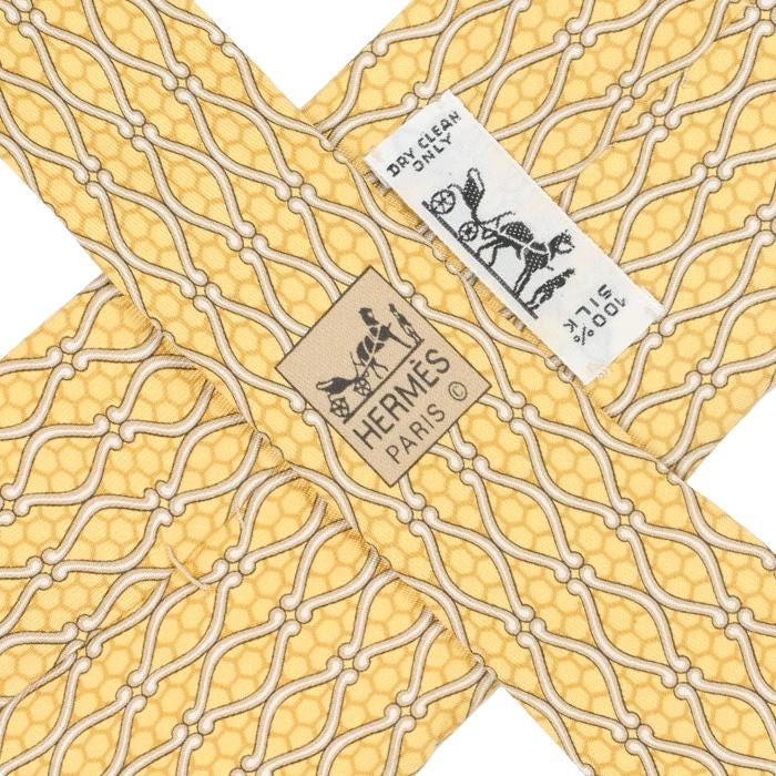 Hermes Men's Silk Tie Geometric Pattern 5012