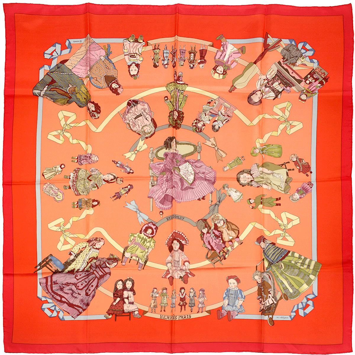 Hermes Scarf "Hello Dolly" by Loic Dubigeon 90cm Silk
