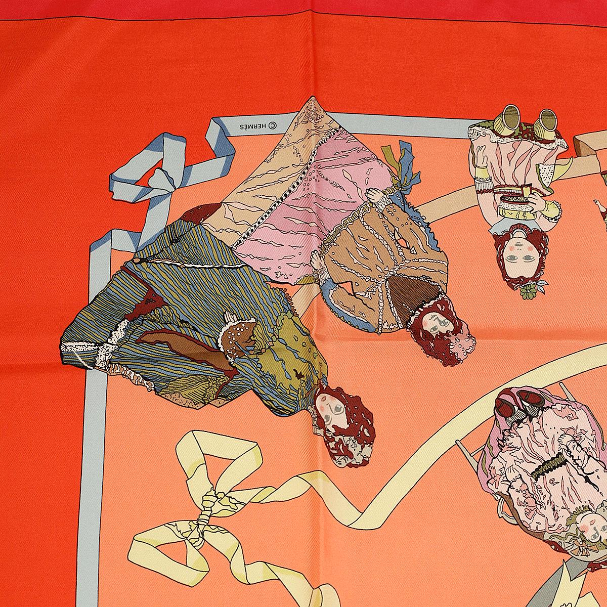 Hermes Scarf "Hello Dolly" by Loic Dubigeon 90cm Silk
