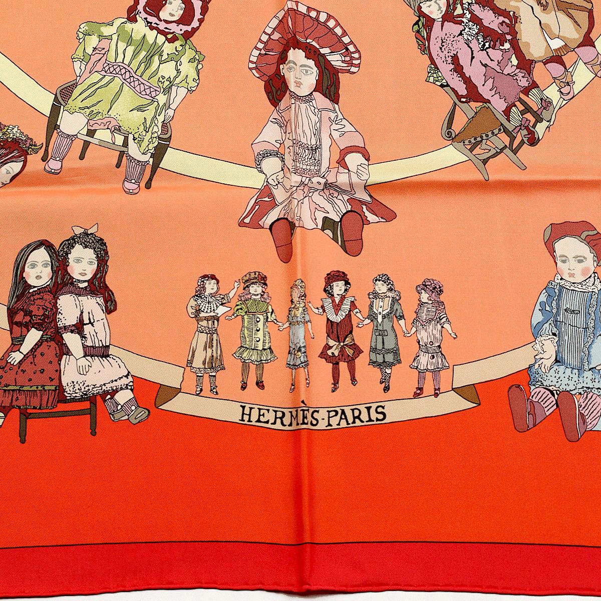 Hermes Scarf "Hello Dolly" by Loic Dubigeon 90cm Silk