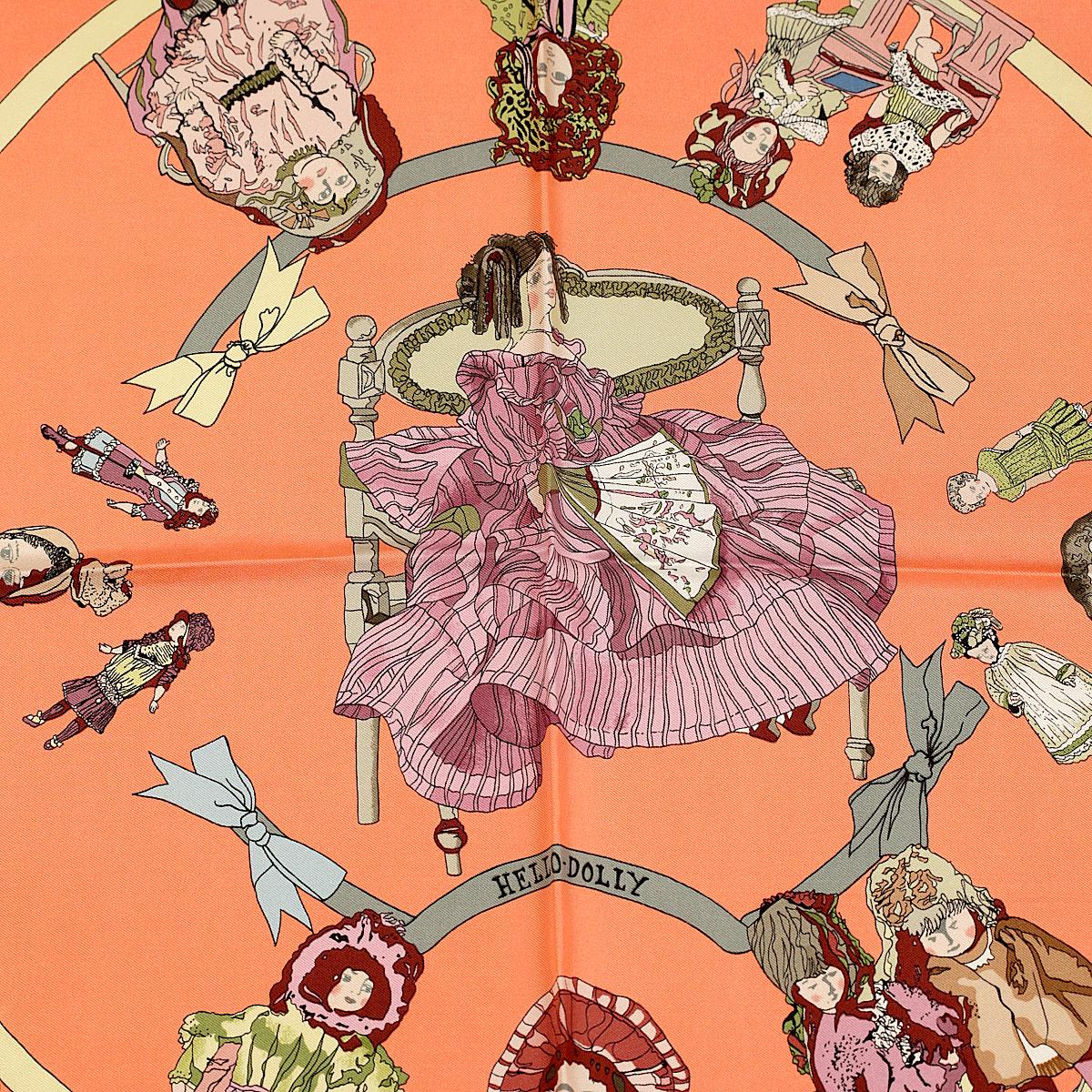 Hermes Scarf "Hello Dolly" by Loic Dubigeon 90cm Silk