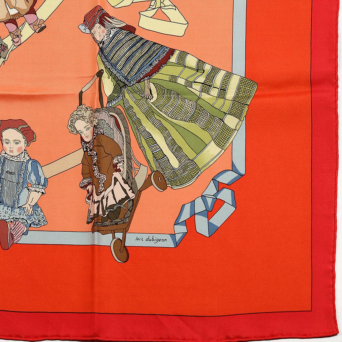 Hermes Scarf "Hello Dolly" by Loic Dubigeon 90cm Silk