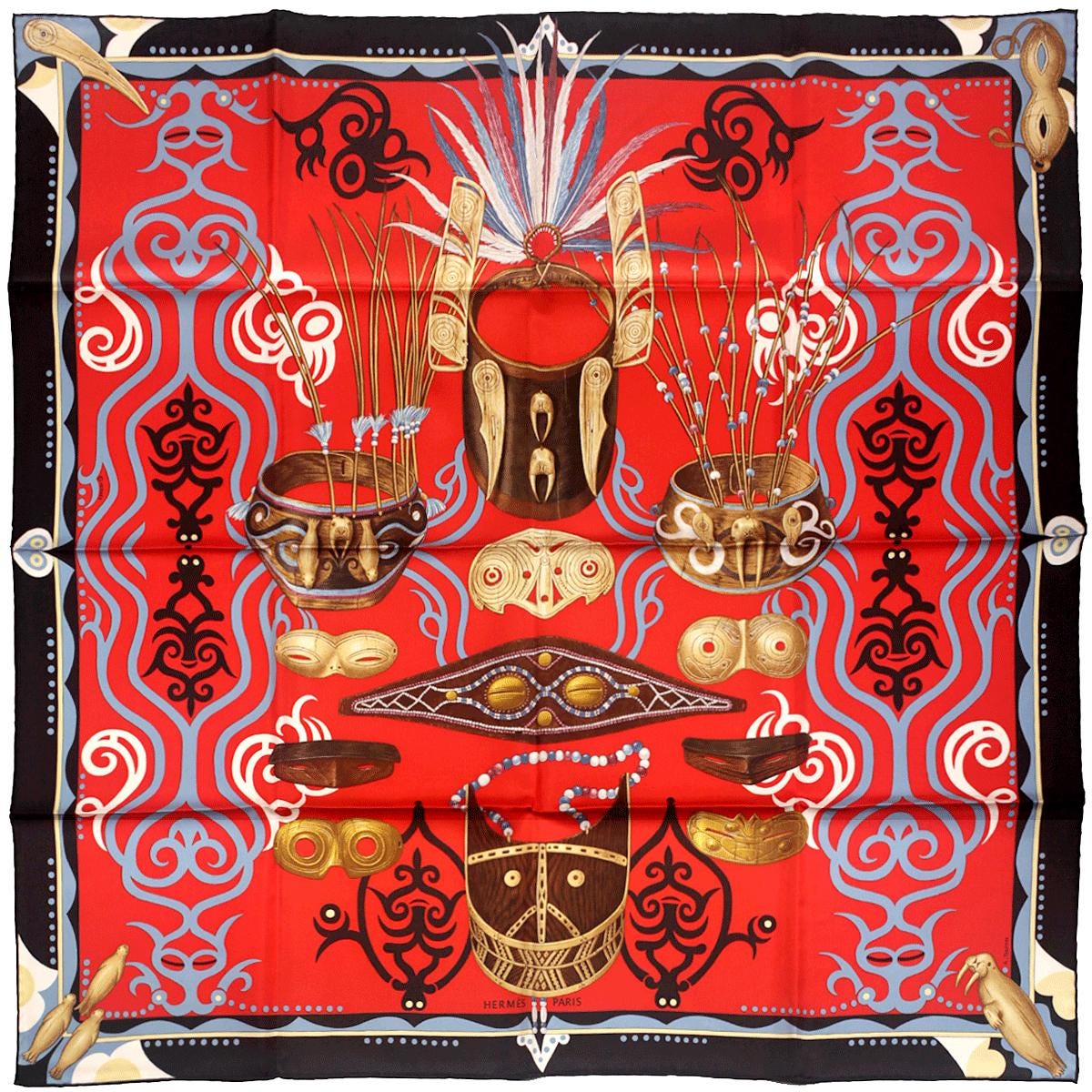 Hermes Scarf "Le Regard de l’Arctique" by Antoine Tzapoff 90cm Silk