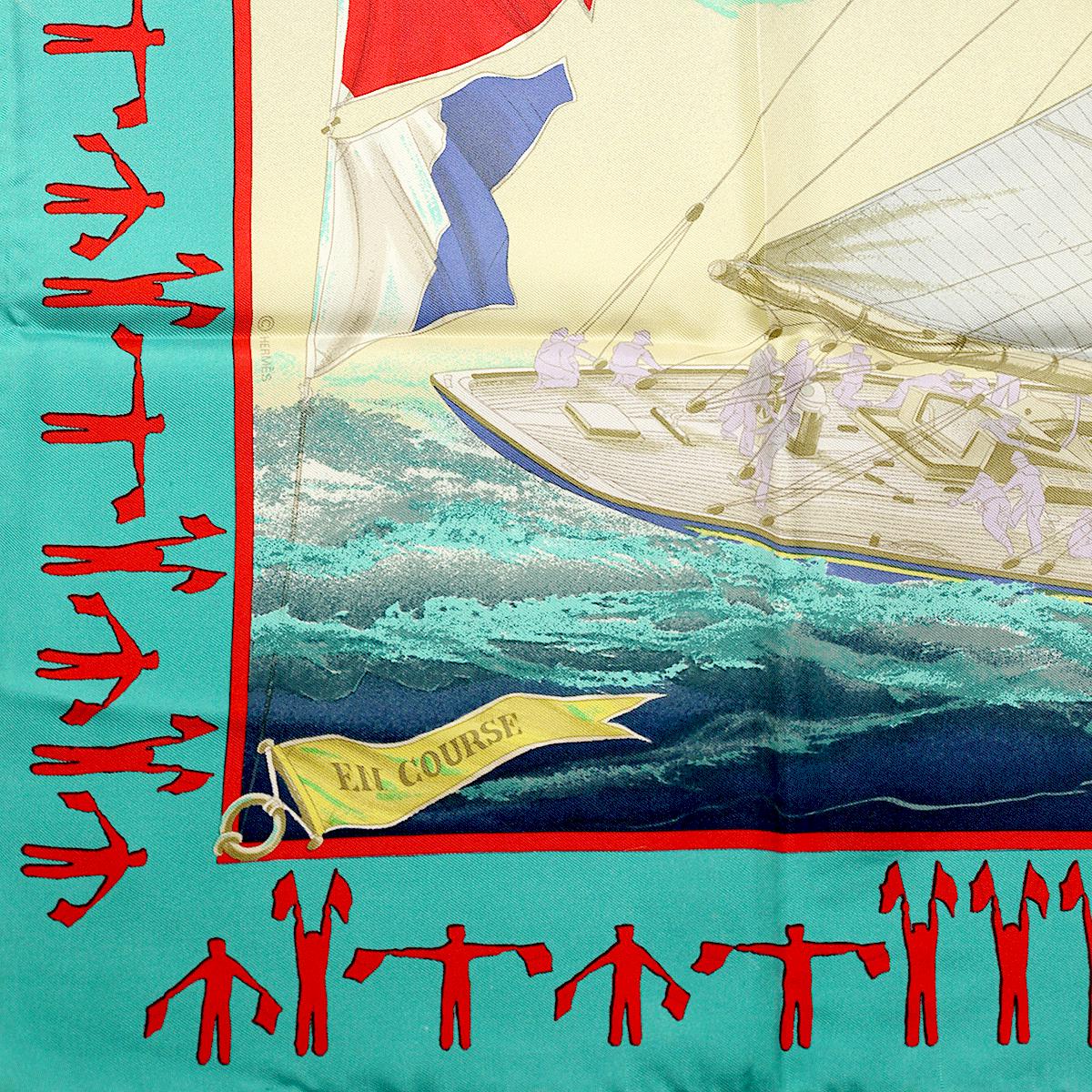 Hermes Scarf "En Course" by Yannick Manier 90cm Silk | Carre Foulard