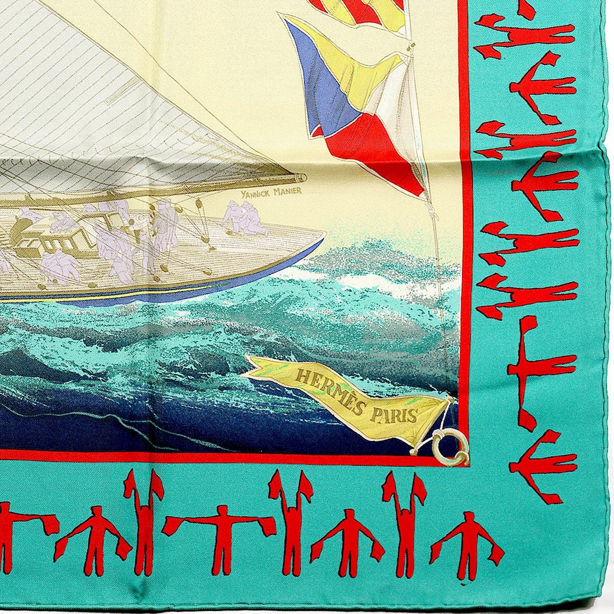 Hermes Scarf "En Course" by Yannick Manier 90cm Silk | Carre Foulard