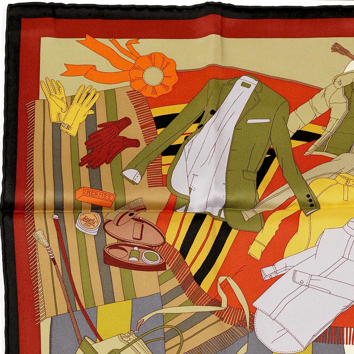 Hermes Scarf "Pele-Mele Sellier" by Thibaut Huchard 70cm Silk | Carre Foulard