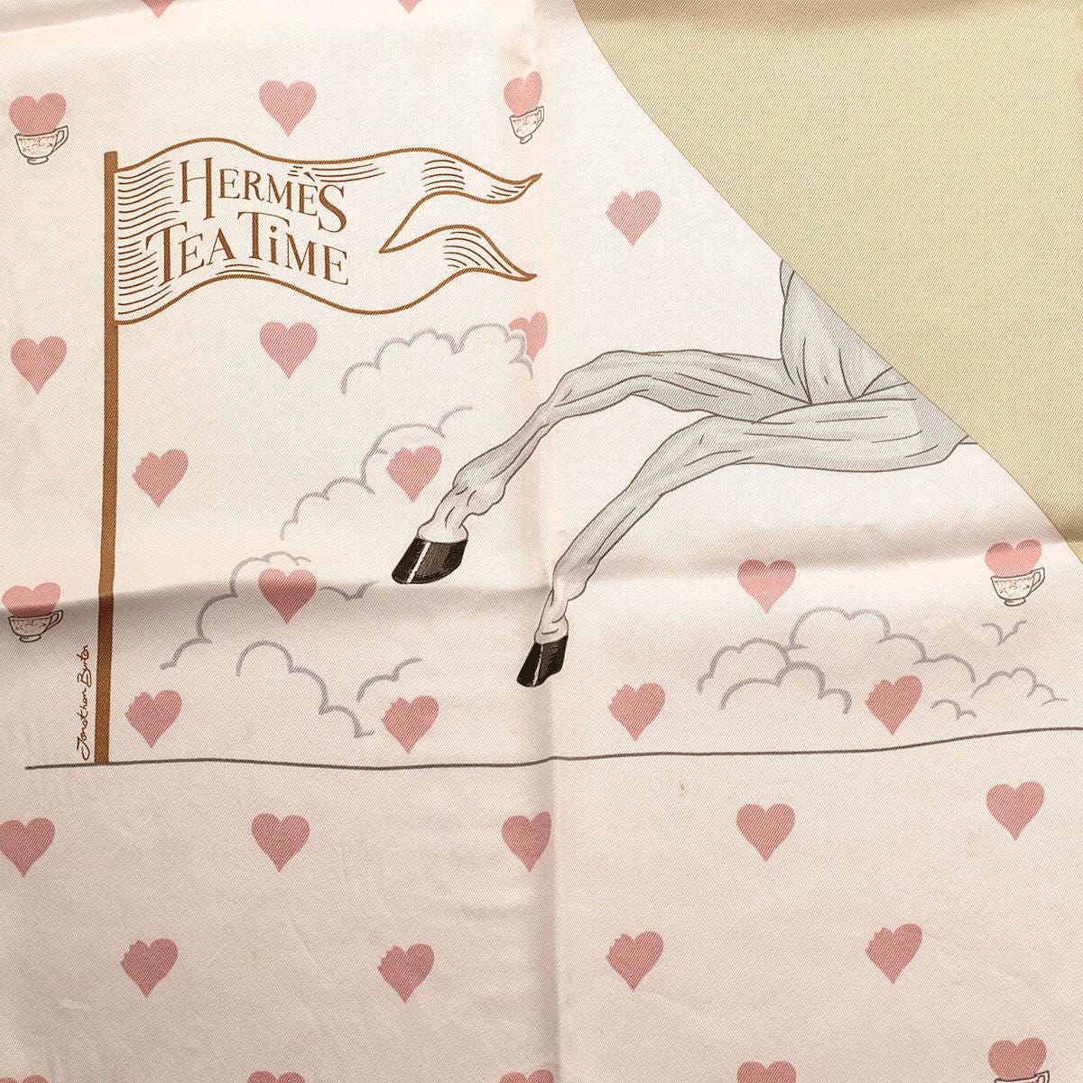 Hermes Scarf "Tea Time" by Jonathan Burton 70cm Silk | Carre Foulard