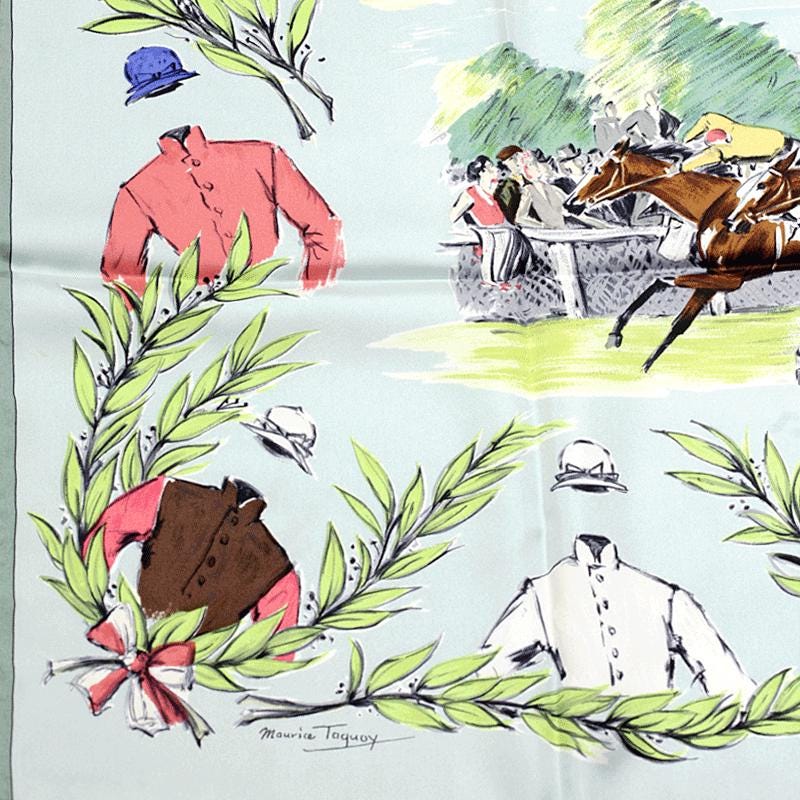 Hermes Scarf "Chantilly" by Maurice Tranchant 90cm Silk | Carre Foulard