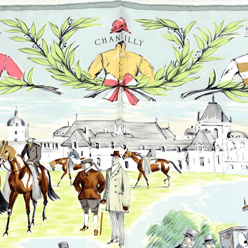 Hermes Scarf "Chantilly" by Maurice Tranchant 90cm Silk | Carre Foulard