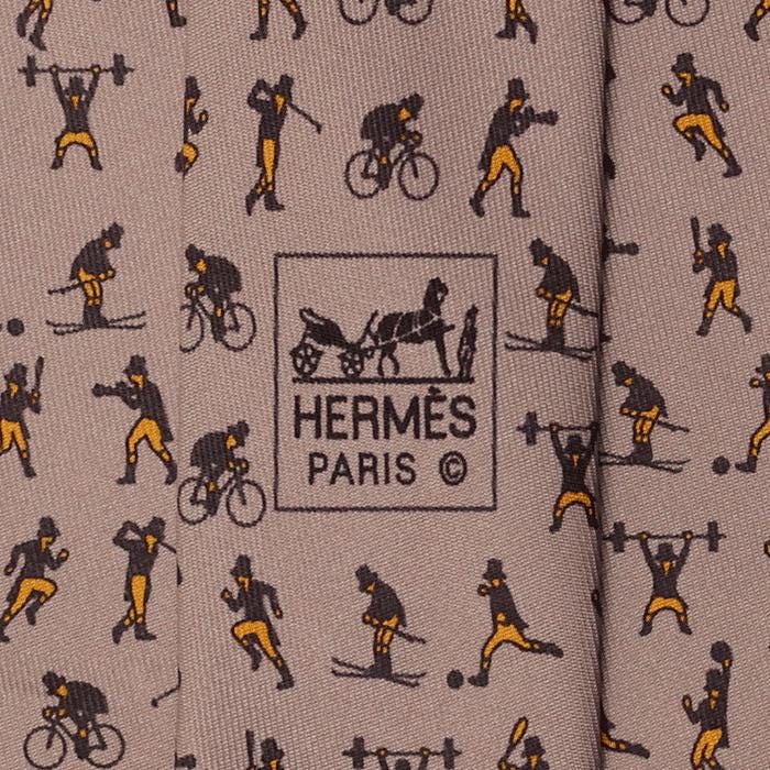 Hermes Men's Silk Tie Sportsmen Pattern 5548 | Necktie Cravate