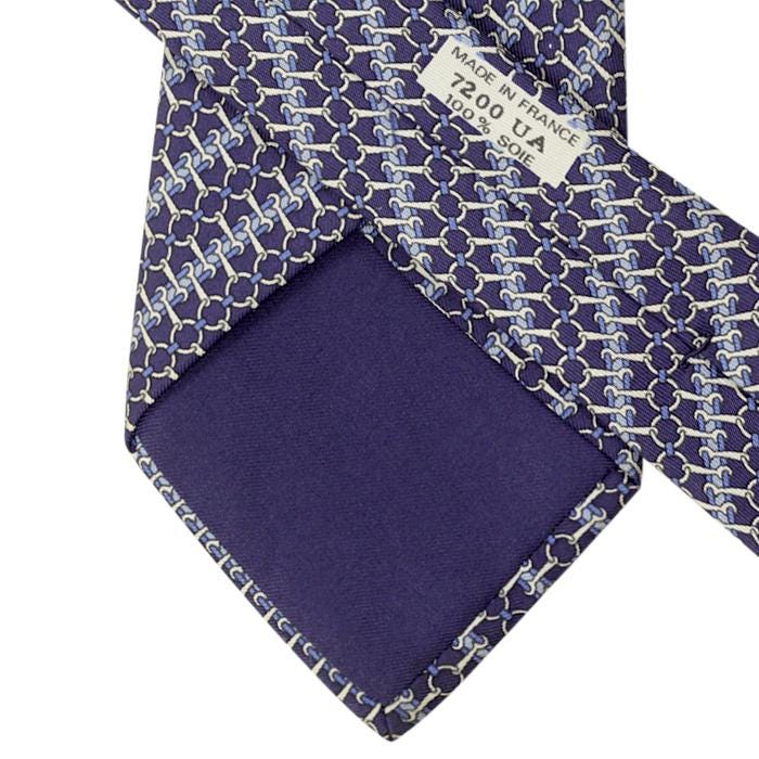 Hermes Men's Silk Tie Vintage Equestrian Geometric Pattern 7200 | Necktie Cravate