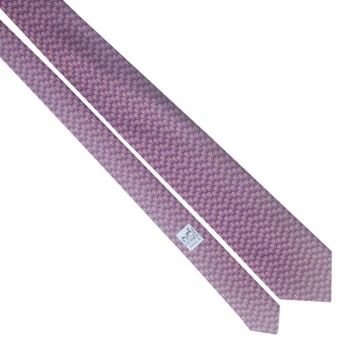 Hermes Men's Silk Tie Geometric Pattern 605681
