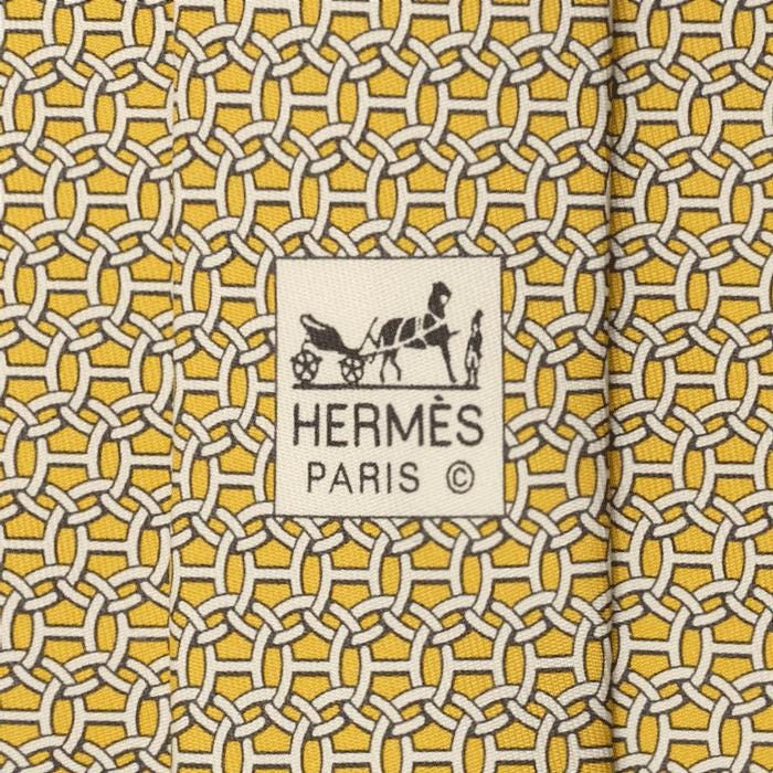 Hermes Men's Silk Tie H Geometric Pattern 5400 | Necktie Cravate