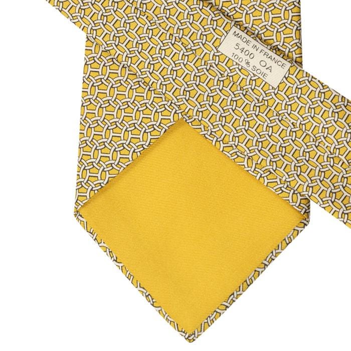 Hermes Men's Silk Tie H Geometric Pattern 5400 | Necktie Cravate