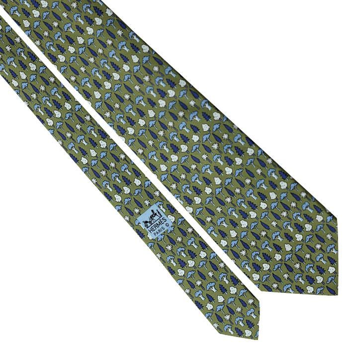 Hermes Men's Silk Tie Trees Pattern 7742 | Necktie Cravate