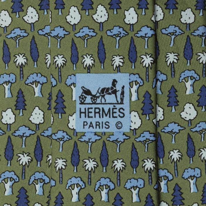 Hermes Men's Silk Tie Trees Pattern 7742 | Necktie Cravate