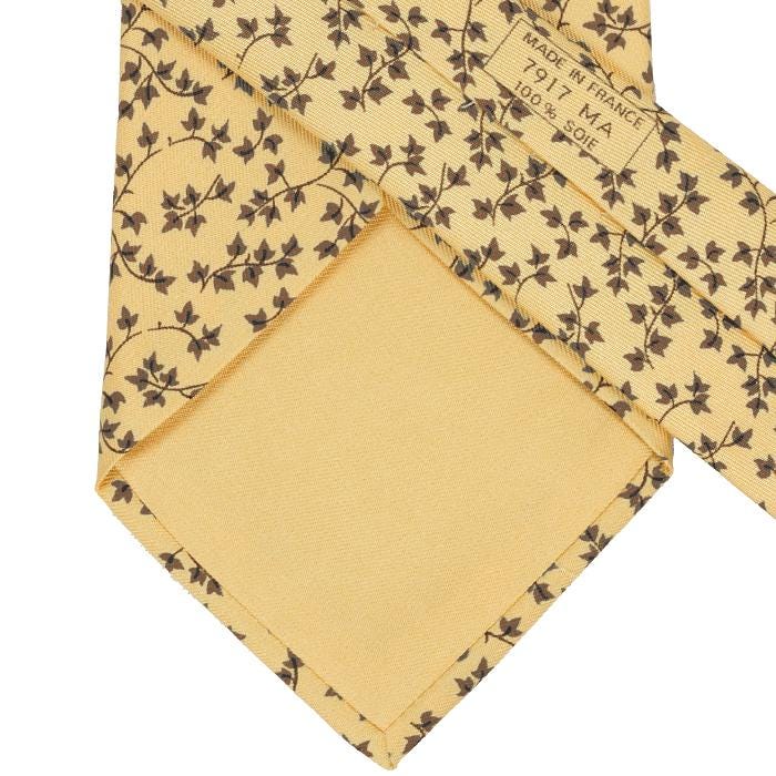 Hermes Men's Silk Tie Ivy Pattern 7917