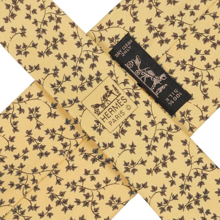 Hermes Men's Silk Tie Ivy Pattern 7917