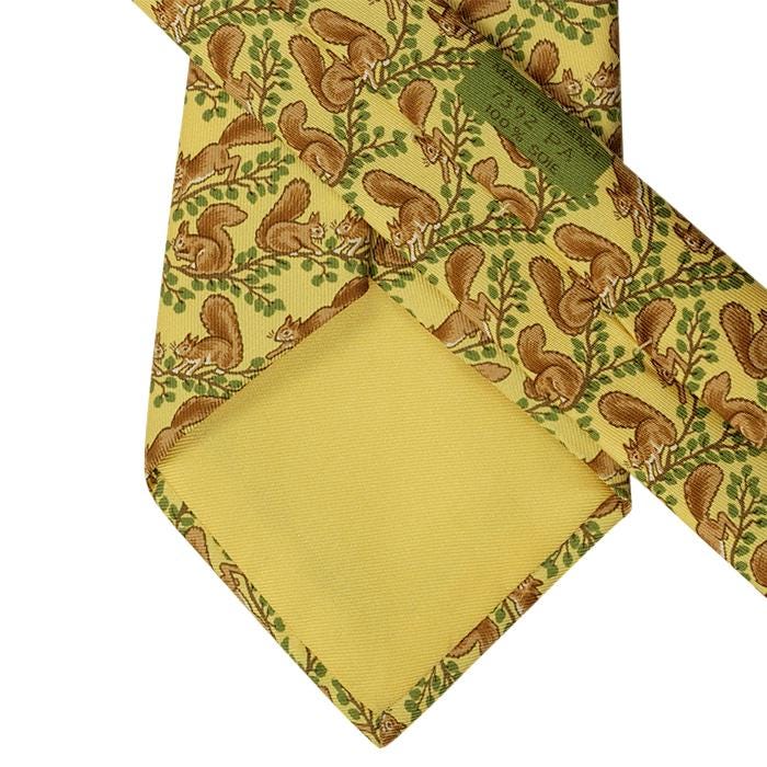 Hermes Men's Silk Tie Whimsical Squirrels Pattern 7392 | Necktie Cravate