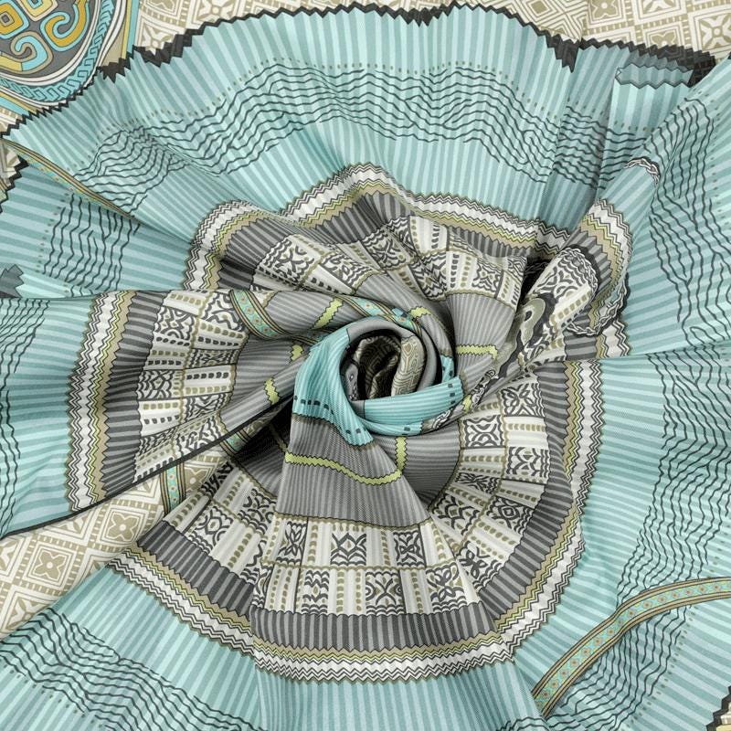 Hermes Scarf "Cent Plis des Miao" by Aline Honore 90cm Silk | Carre Foulard