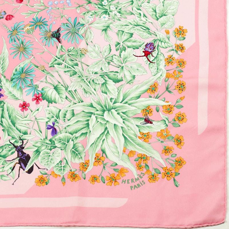 Hermes Scarf "La Prairie" by Antoine De Jacquelot 90cm Silk | Carre Foulard