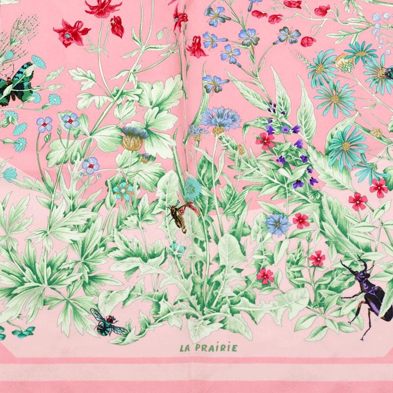 Hermes Scarf "La Prairie" by Antoine De Jacquelot 90cm Silk | Carre Foulard