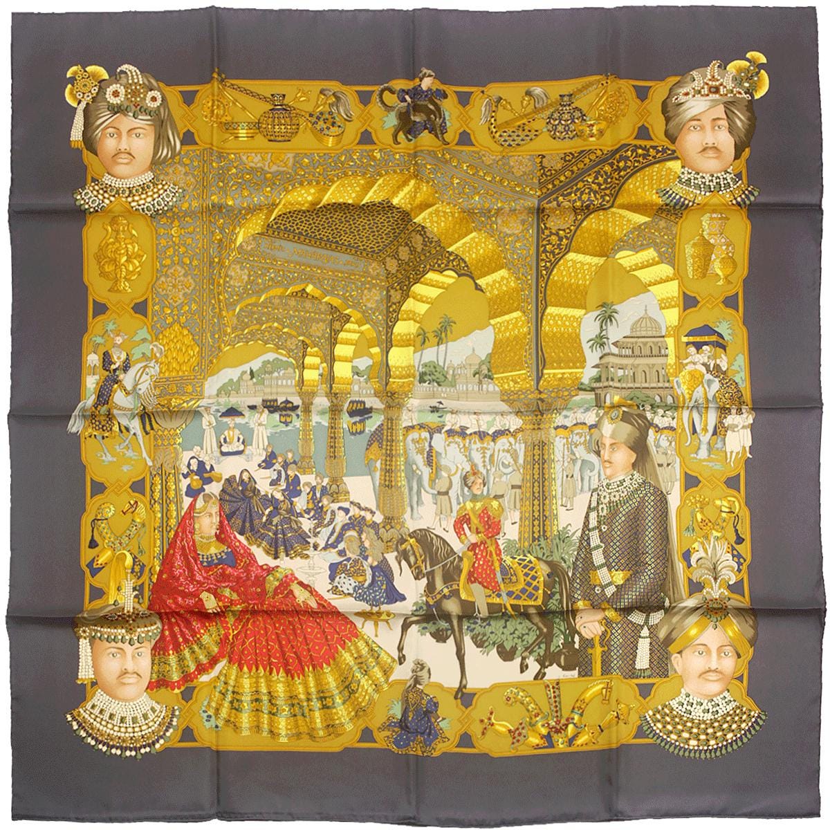 Hermes Scarf "Splendeur des Maharajas" by Catherine Baschet 90cm Silk | Foulard Carre