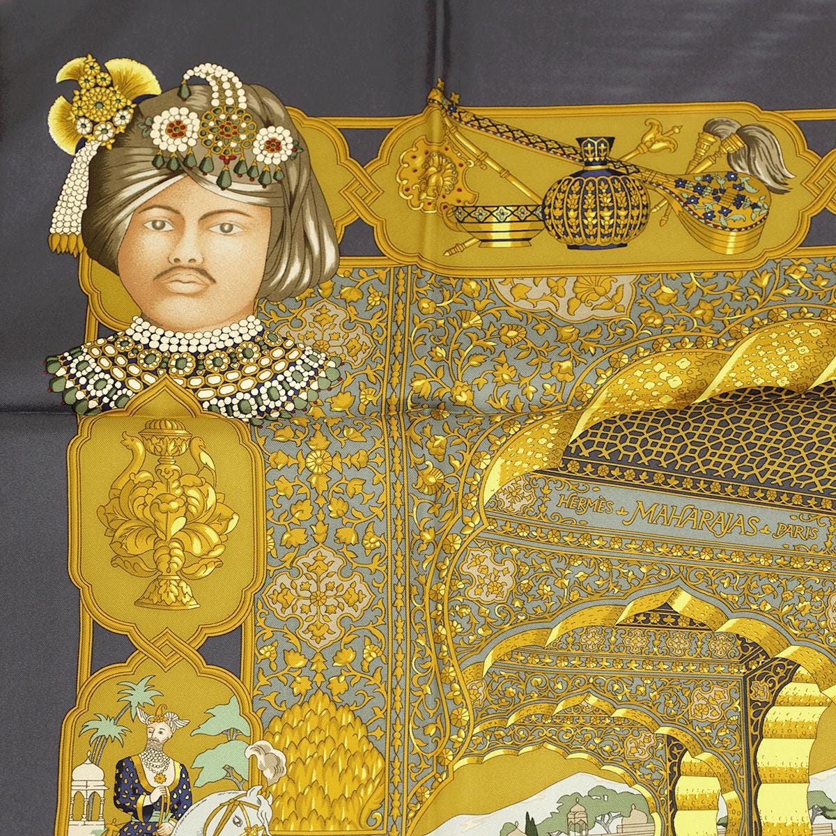 Hermes Scarf "Splendeur des Maharajas" by Catherine Baschet 90cm Silk | Foulard Carre