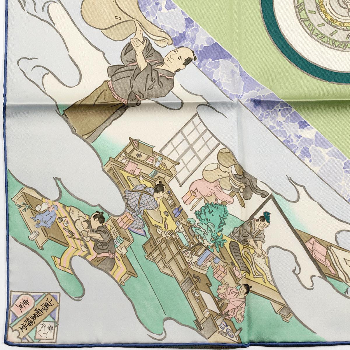 Hermes Scarf "Artisans d'Hermes" by Akira Yamaguchi 90cm Silk | Carre Foulard