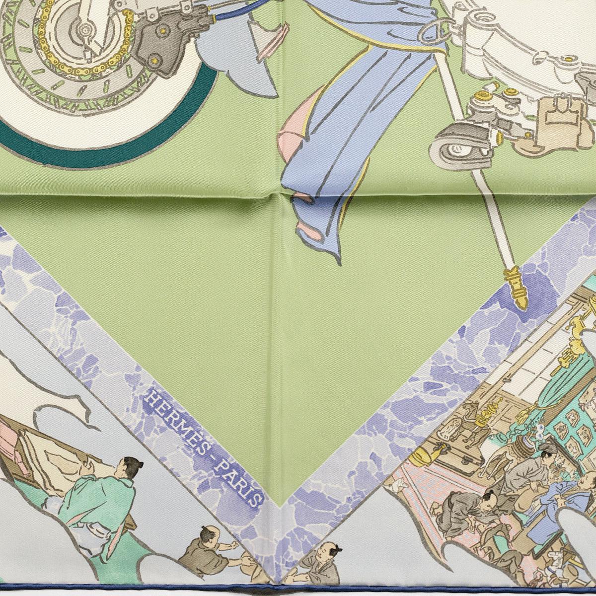 Hermes Scarf "Artisans d'Hermes" by Akira Yamaguchi 90cm Silk
