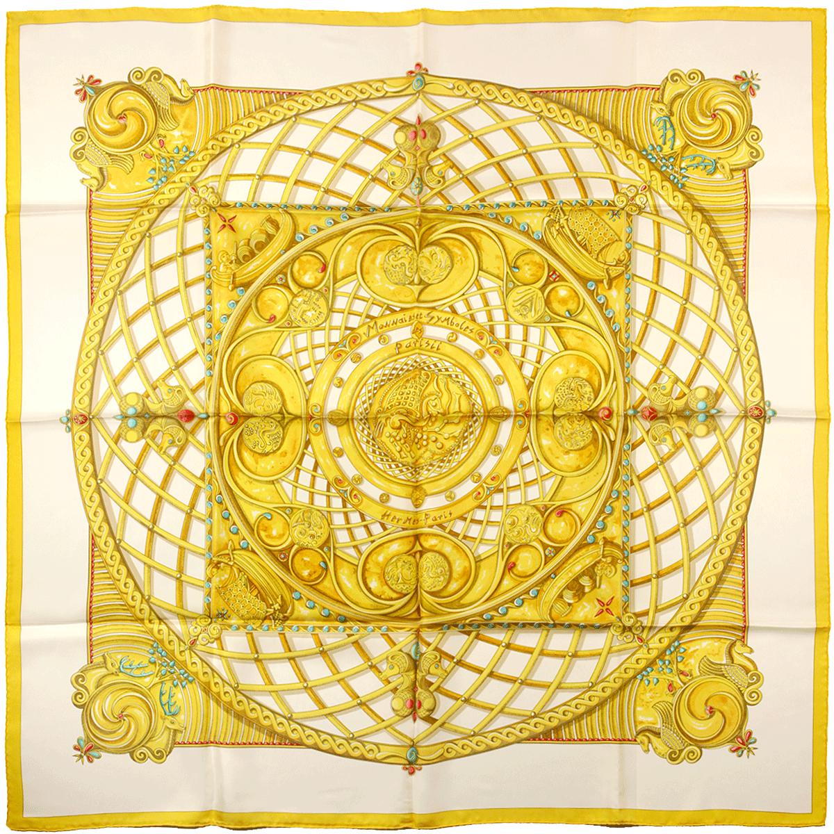 Hermes Scarf "Monnaies et Symboles des Parisii" by Zoe Pauwels 90cm Silk