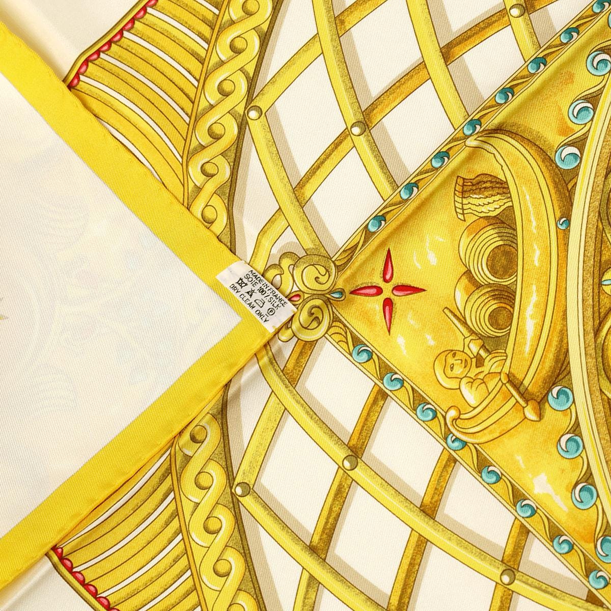 Hermes Scarf "Monnaies et Symboles des Parisii" by Zoe Pauwels 90cm Silk