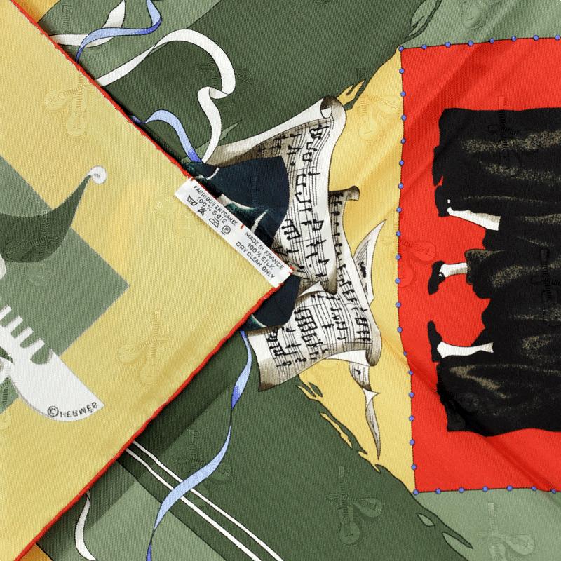 Hermes Scarf "Le Carnaval de Venise" by Hubert de Watrigant Vintage 90cm Silk Jacquard