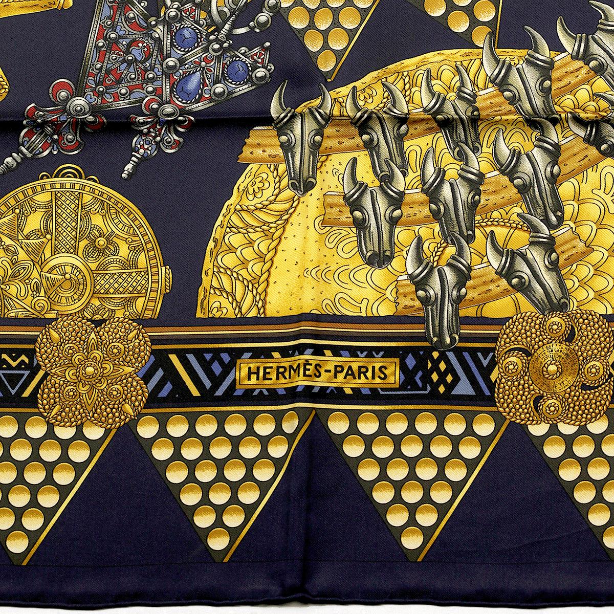 Hermes Scarf "L'Or des Chefs" by Joachim Metz 90cm Silk | Carre