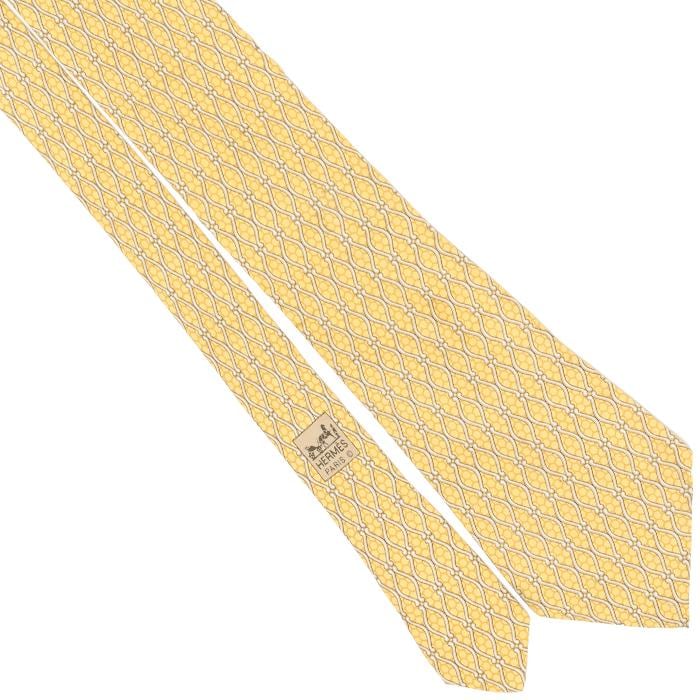 Hermes Men's Silk Tie Geometric Pattern 5012