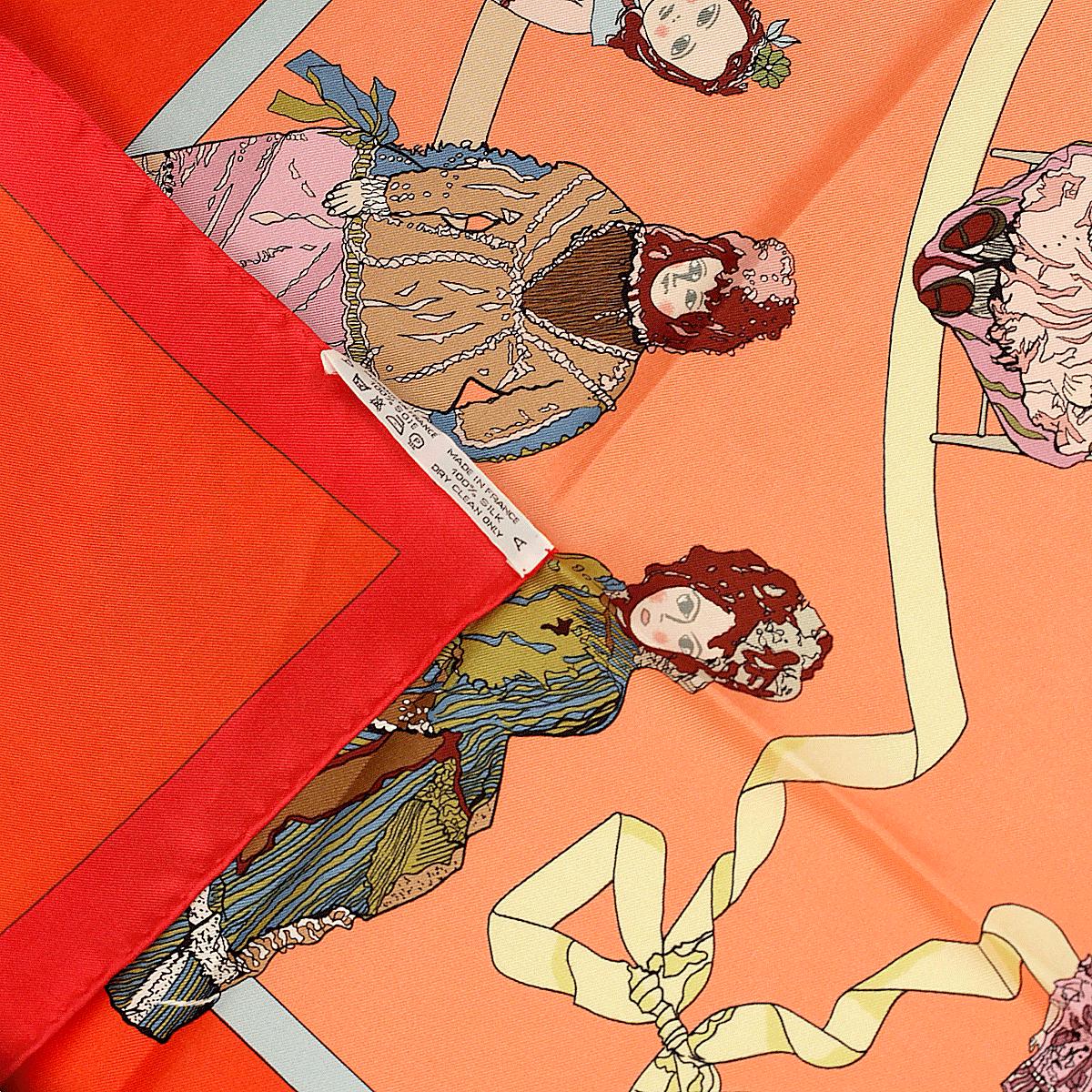 Hermes Scarf "Hello Dolly" by Loic Dubigeon 90cm Silk