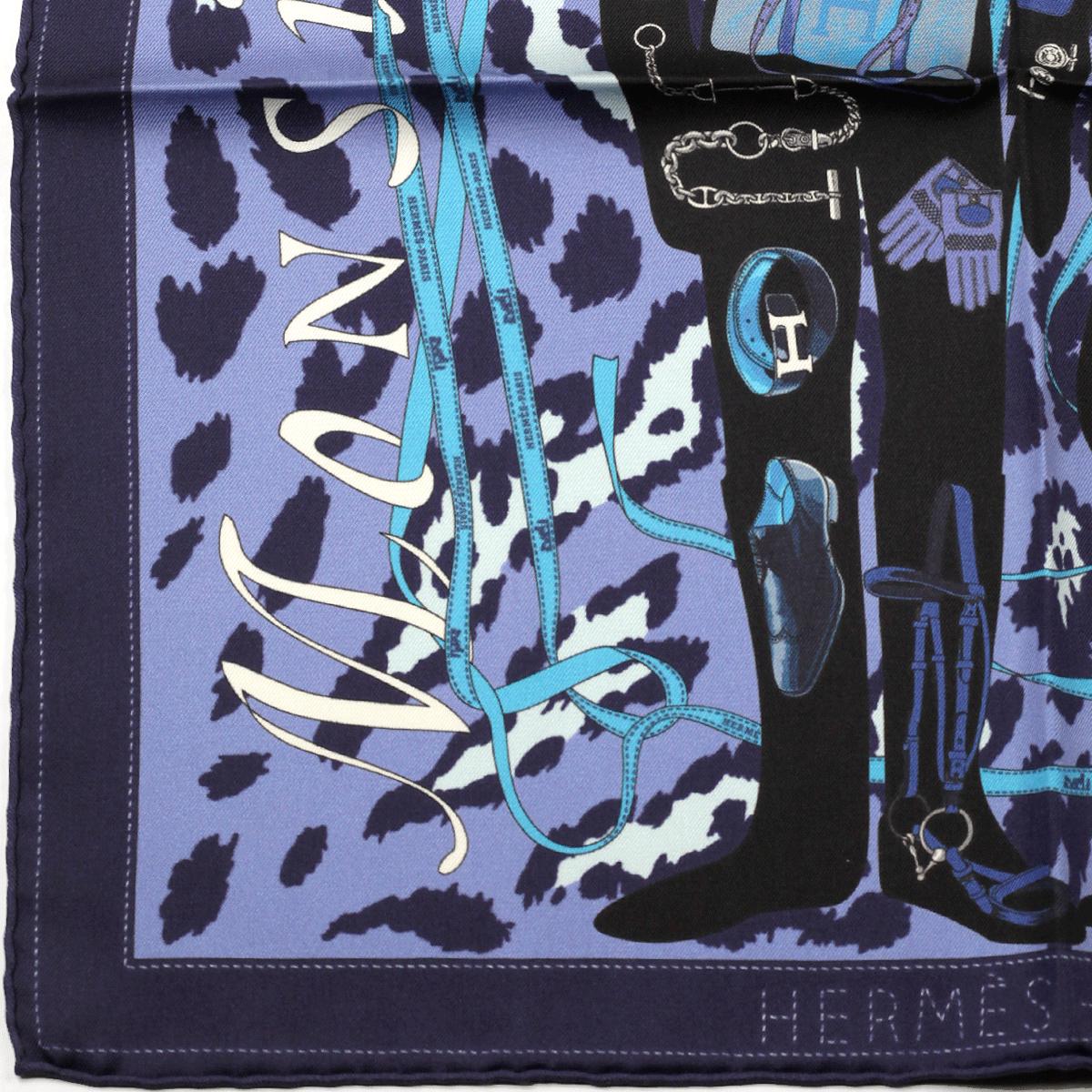 Hermes Scarf 45cm "Monsieur et Madame" by Bali Barret Silk Gavroche