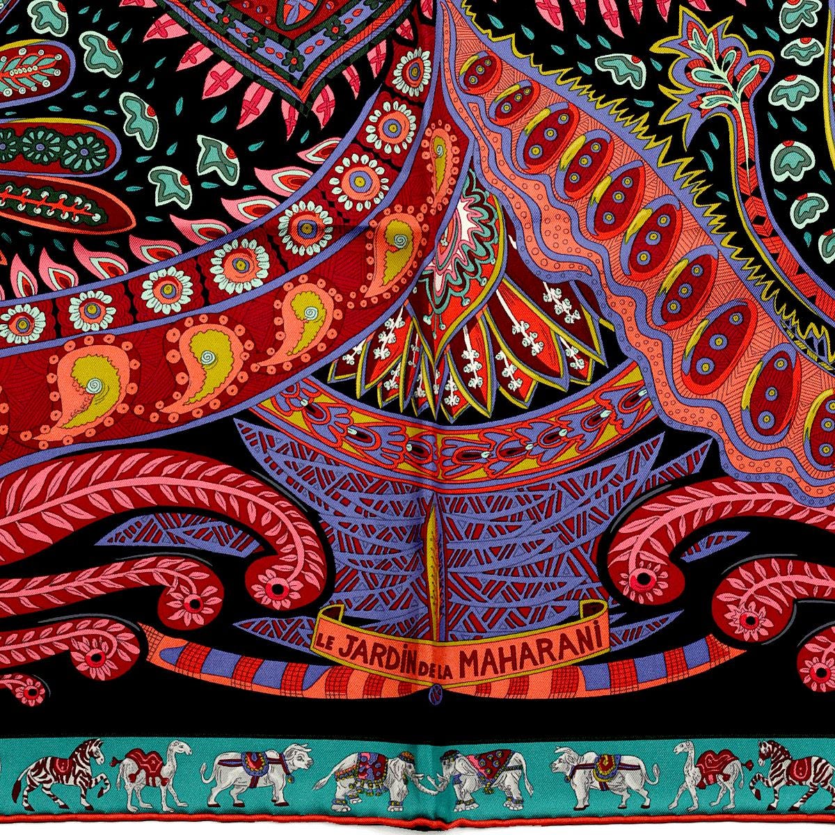 Hermes Scarf "Le Jardin de la Maharani" by Annie Faivre 90cm Silk | Carre Foulard
