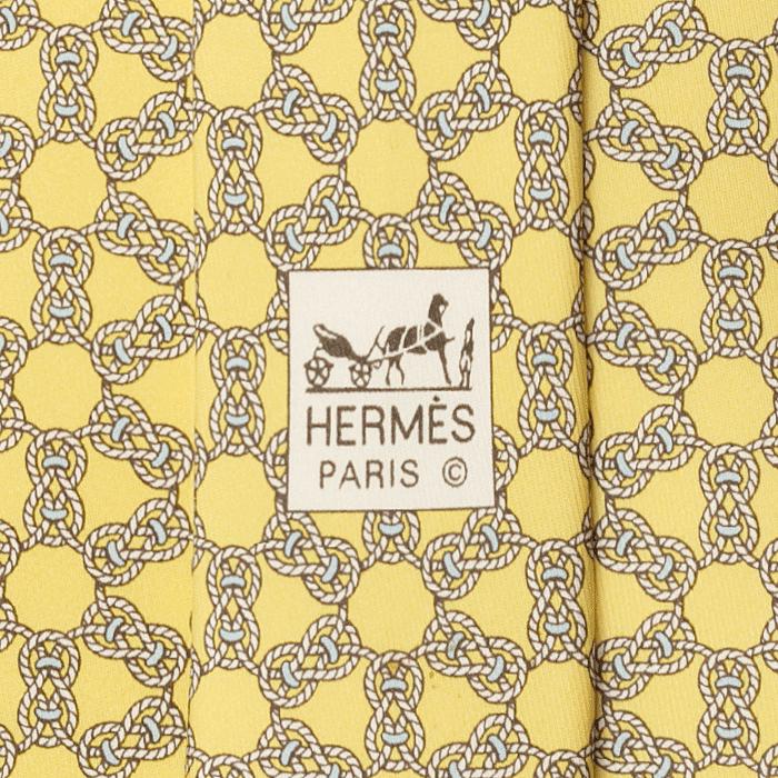 Hermes Men's Silk Tie Geometric Pattern 5435