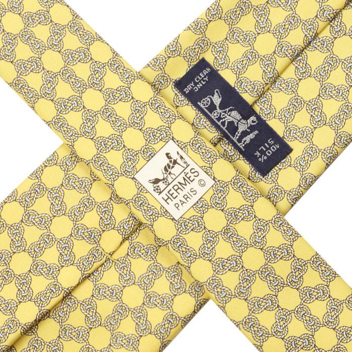 Hermes Men's Silk Tie Geometric Pattern 5435