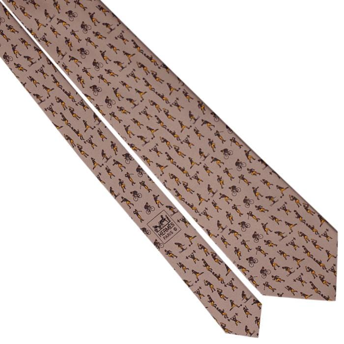 Hermes Men's Silk Tie Sportsmen Pattern 5548 | Necktie Cravate