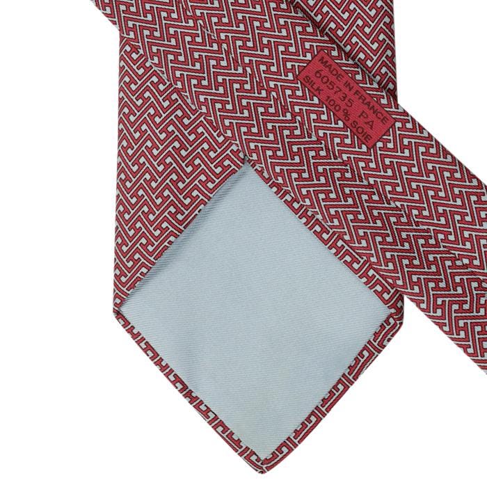 Hermes Men's Silk Tie Geometric Pattern 605735 | Necktie Cravate